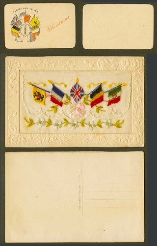 Ww1 silk embroidered old - embroidered,