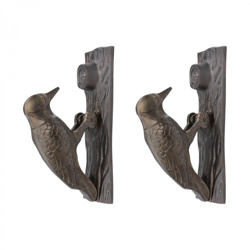 Door knocker woodpecker brass - door,