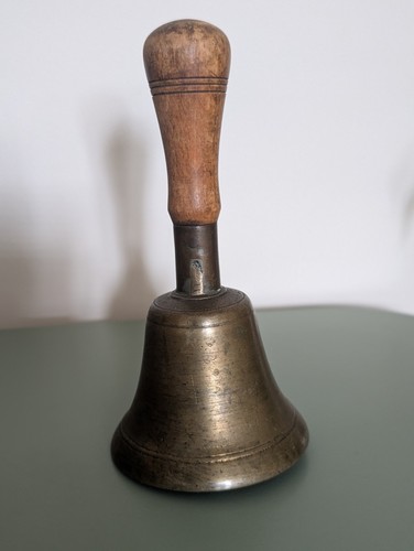 Antique brass school bell - antique,