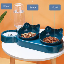 3-in-1 Cat Food and Water Bowl