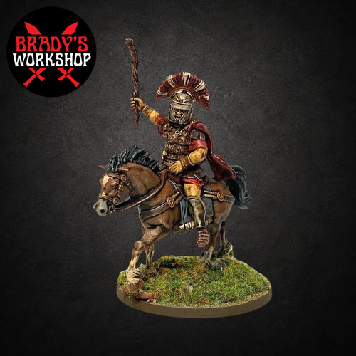 Roman centurion mounted 28mm - mounted,
