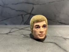 Fab Vintage Action Man Blonde Classic Head. Custom Flock With Sideys.