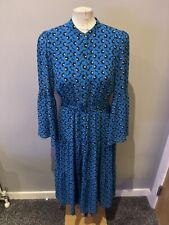 Michael Kors Blue Black Daisy Floral Beautiful Floaty Summer Maxi Dress Small