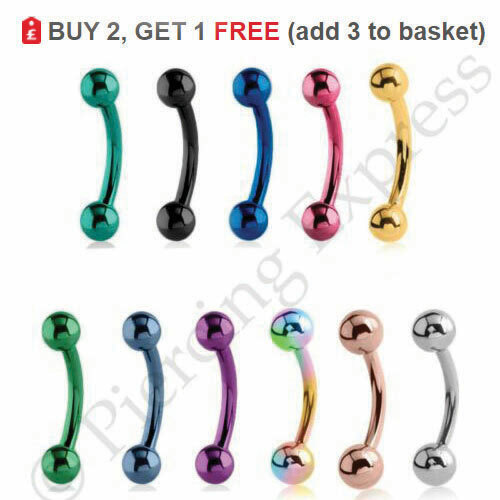 Curved barbells eyebrow - 2x,