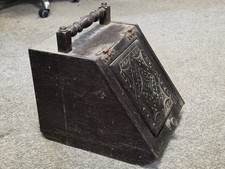 Vintage wooden coal scuttle - wooden,