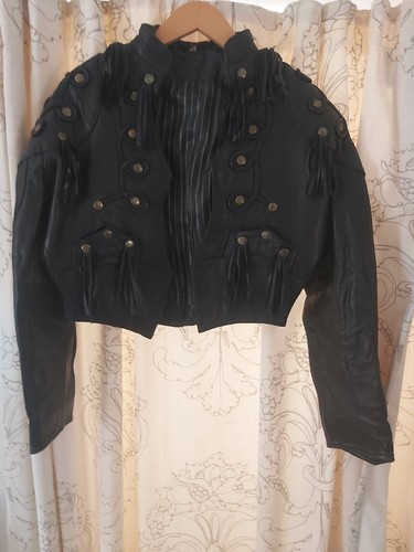 Vintage leather bolero fringed - vintage,
