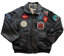 Avirex leather brown jacket top gun, bomber military style size men’s XXL