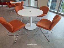 Used circular Meeting Table – Round Conference Table with 4 Chairs Office Set