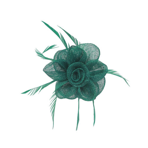 Small sinamay flower - small, feathers