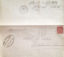 § BERGANTINO (ROVIGO) 1894, COMMUNICATION ON MILITARY LEVER HEADER AND COAT OF ARMS