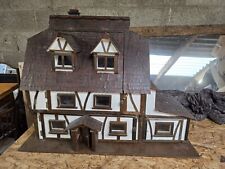 Large Tudor Style Dolls House With Furniture And Lighting 1m Wide 