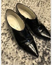 Poste Mistress Shoe Boot Style Size 5 Black Patient Leather Perspex Heel