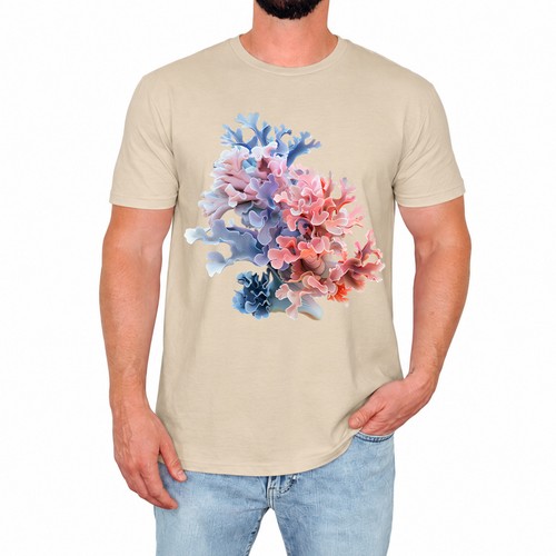 Beautiful coral mens shirt - mens, t-shirt