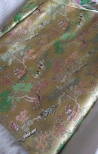 Vtg Fabric Chinese Satin