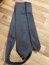 Brioni Italy Navy Blue Geometric Pattern 100% Seta Silk Tie