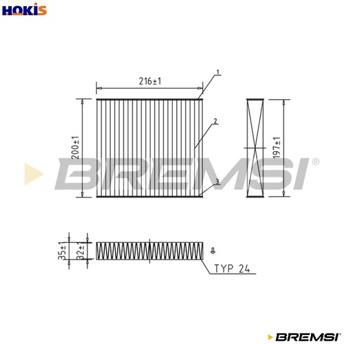 Filter cabin air - filter, for