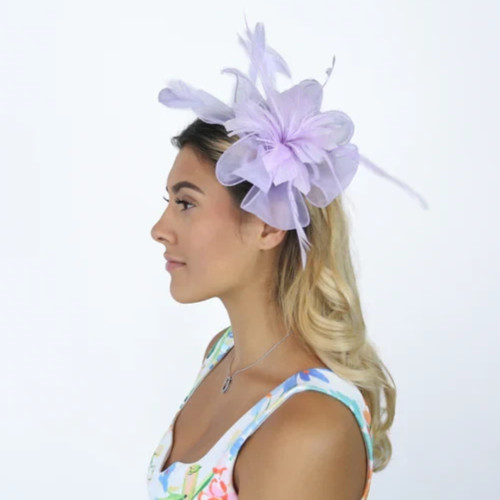 Flower feather hair hat - flower,