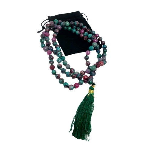 Worry beads ruby zoisite mala - worry,