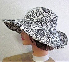 PENTACLE pagan sun hat B&W witchcraft cap Pentalpha Star elemental talisman