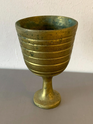 Vintage solid brass wine - solid,