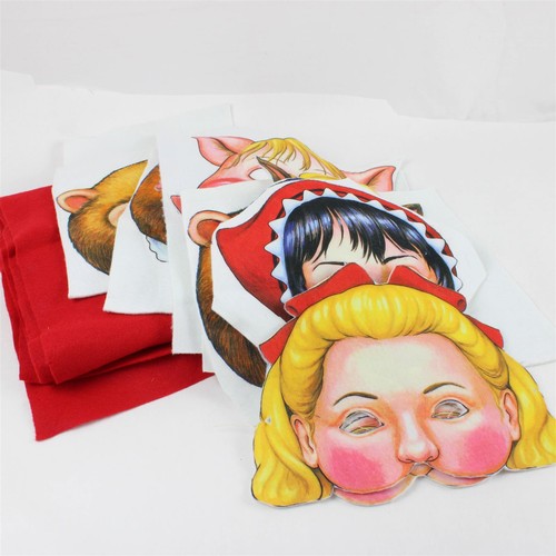 Lot red felt fabric - of,