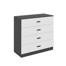 Modern Black 4 Drawer Chest