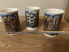 Dunoon Christmas Scene Fine Bone China Mugs X 3 Sue Scullard