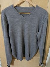 Isobaa Merino V Neck Sweater Jumper Mens Size L Grey