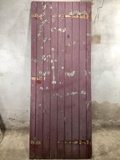 29 7/8"X 77" Old Painted Solid Pine Ledge Plank Rustic Door Reclaimed