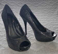 Ladies Black Faux Snake Skin