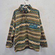 Patagonia Synchilla Aztec Cliff Arbor Snap Aztec Fleece Pullover Jumper Large