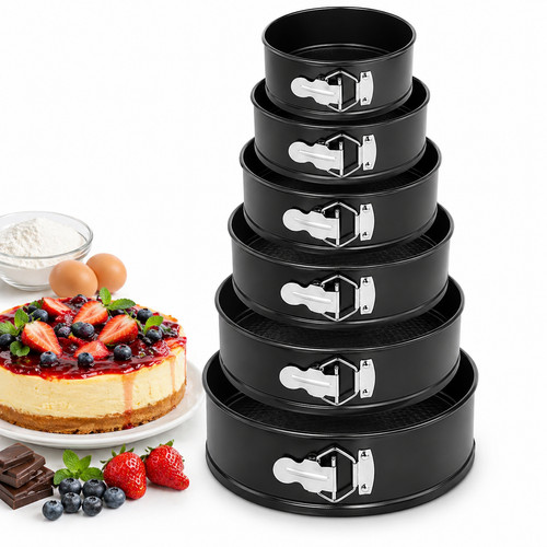 6pcs round cake tins set - round,