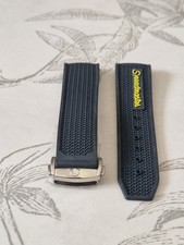22mm Nylon Rubber Watch Strap for Omega Seamaster Planet Ocean – Black & Yellow 
