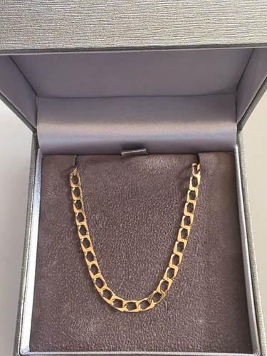9ct gold curb link chain - gold,