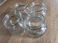 4 small clear glass jars for pickling or jams 80ml no lids
