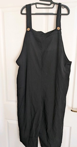 Black loosefit dungarees 3xl - loosefit,