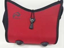 2004 BOBLBE-E Sweden Hardshell Purse Red/Black Double Strap Rubber Ball Feet