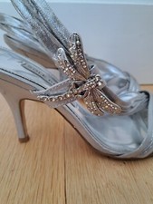 Sole Reviver Dragonfly Sandals Strappy Heels UK6 Silver Slingback Next