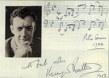 BENJAMIN BRITTEN Signed Music