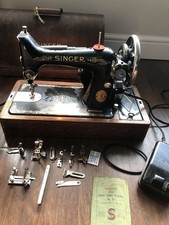 Singer 99k Antique 1924 Electric Sewing Machine Original Box With Key Y2299307