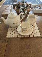 Harrods Teapot, Milk Jug, Cup
