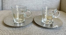 Nespresso Collection Glass Espresso Cups With Metal Saucer Set Of 2