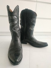 Loblan Vintage Black Cowboy Boots, UK Size 10
