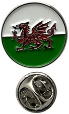 Wales Welsh Round Enamel & Metal Lapel Pin Badge FREE UK Delivery!