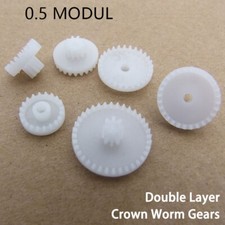 Plastic Shaft Double Layer Crown Worm Gears Cog Wheels Multiple Types 0.5 Modul