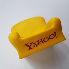 Yahoo Internet promotion yellow foam chair retro desktop tidy organiser vintage
