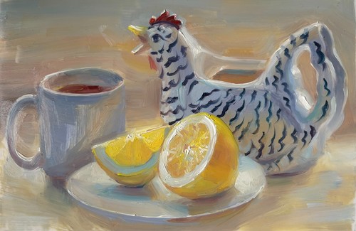 Porcelain creamer still life