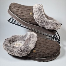 Skechers Womens Slippers Keepsake Ice Angel Brown Faux Fur Size 5 Comfort 