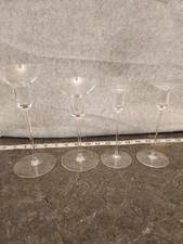 Vintage Hand Blown Glass Candle Holders Set of 4 Tall Stem Modern Art Decor