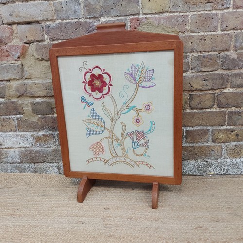 Mid century embroidered - , fire
